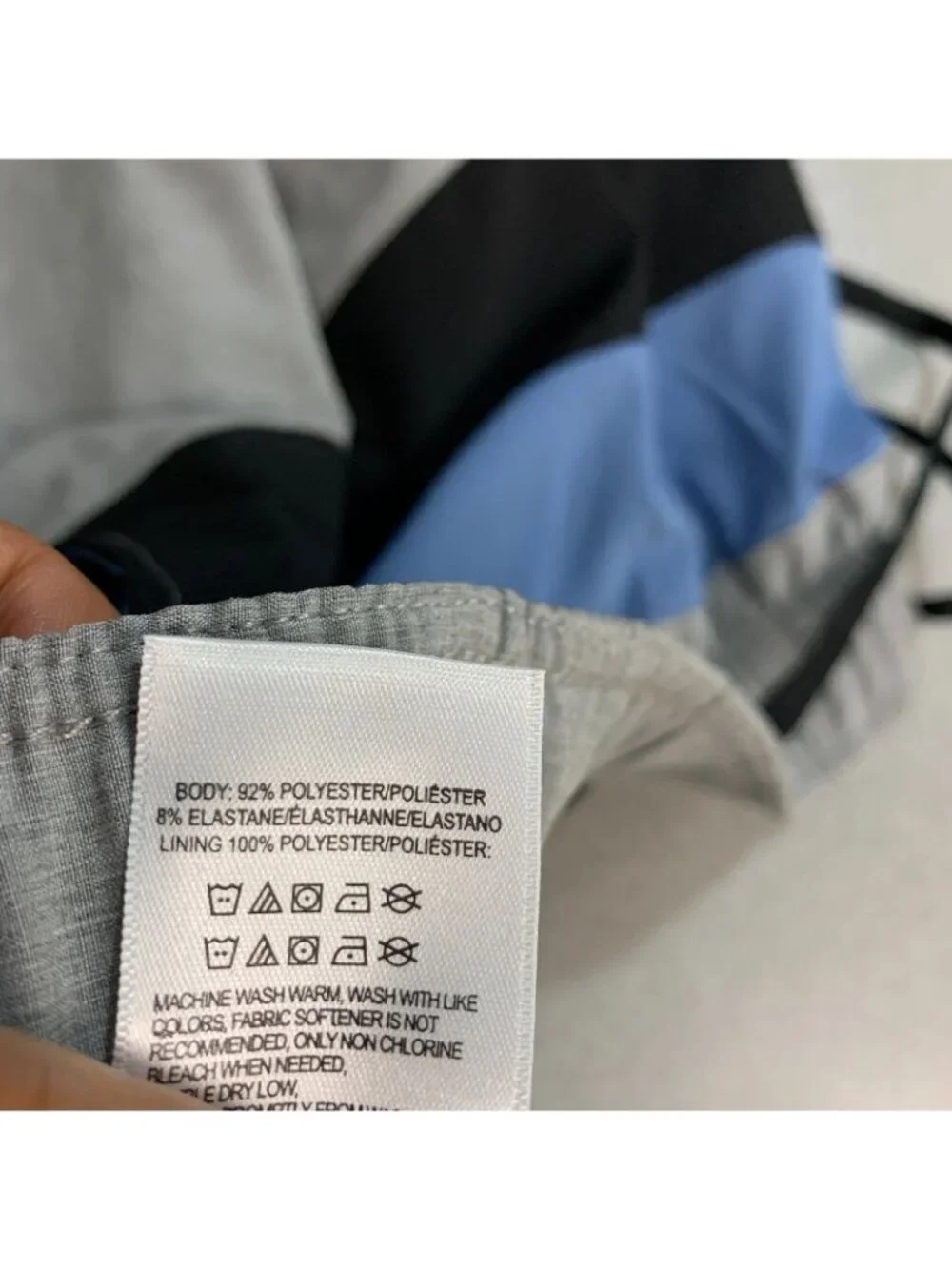 NWT Nautica Men's XL Gray Blue Swim Shorts Black UPF Quick Dry Mens